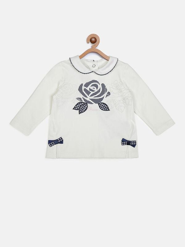 Knitted T-Shirt With Floral Print image number 1
